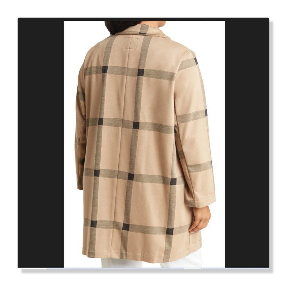 NEW! Sanctuary "Catalina" Patterned Coat - size 1X in Camel Plaid - Picture 2 of 14